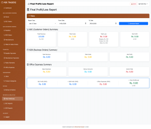 Final profit loss report built with Core PHP - Zubair Ray